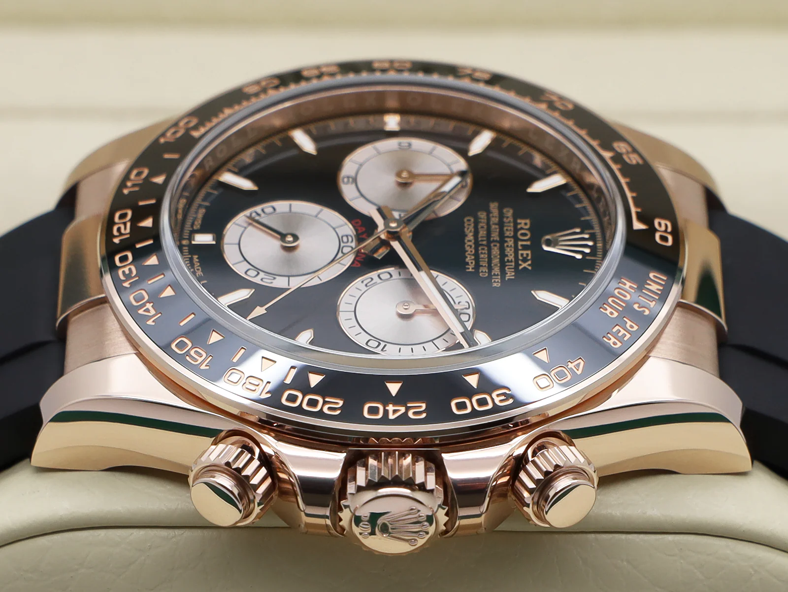 GENTS ROLEX DAYTONA 18ct ROSE GOLD OYSTERFLEX 126515LN BLACK DIAL NEW MODEL WARRANTY 2024 UK B&P - Image 7